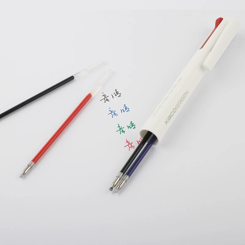 Новинка Xiaomi KACO EASY 4 в 1 многофункциональные ручки 4 цвета 0,5 мм черный синий красный зеленый стержень сменный гелевый ручка для офиса студента