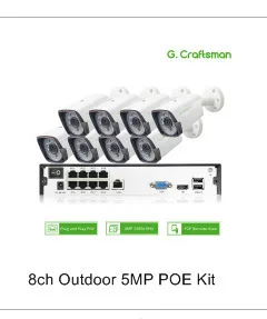 4ch 5MP POE Комплект H.265 система видеонаблюдения безопасности до to16ch NVR наружная Водонепроницаемая ip-камера видеонаблюдения сигнализация видео P2P G. Craftsman