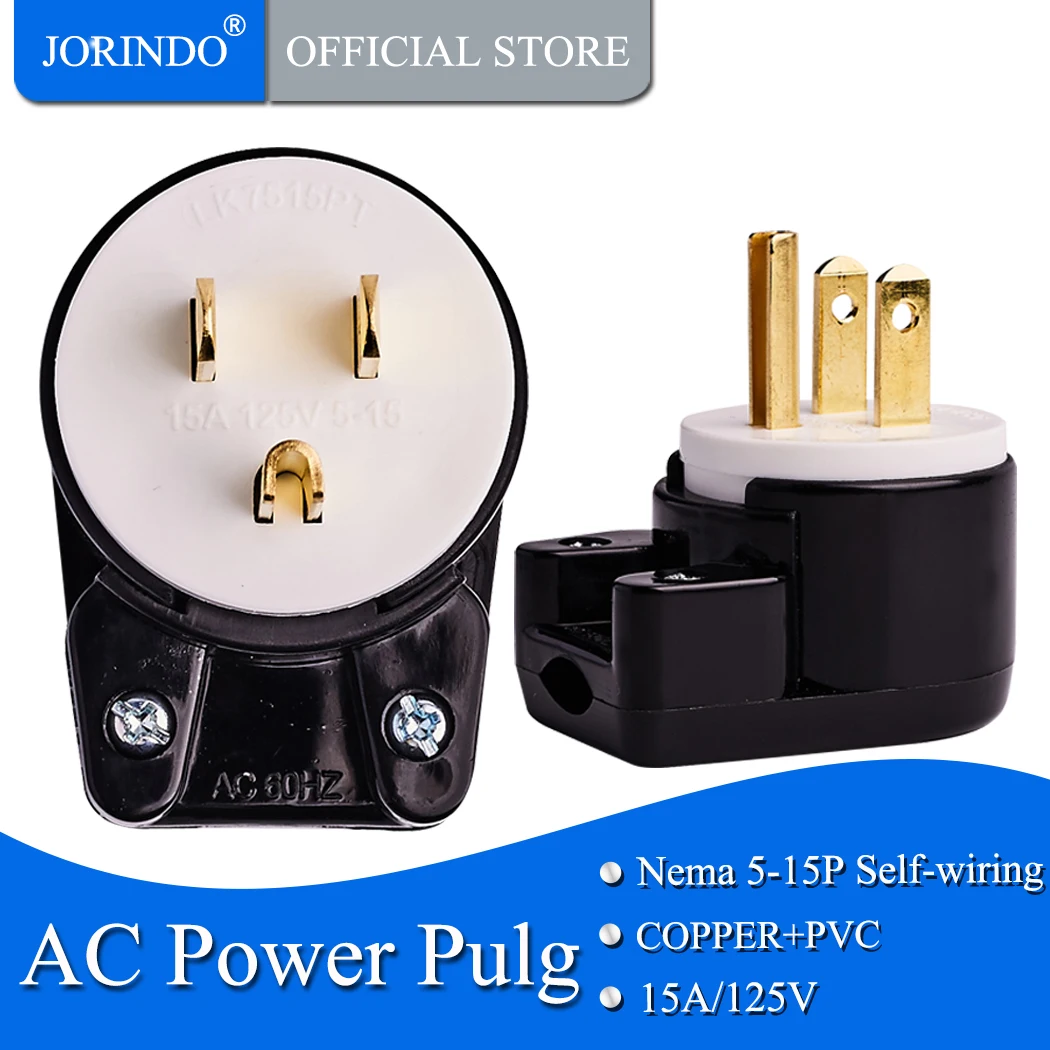 JORINDO Nema 5 15p вращающийся на 360 градусов elbowDIY Rewirable AC Plug UL USA 3PIN штекер США Япония