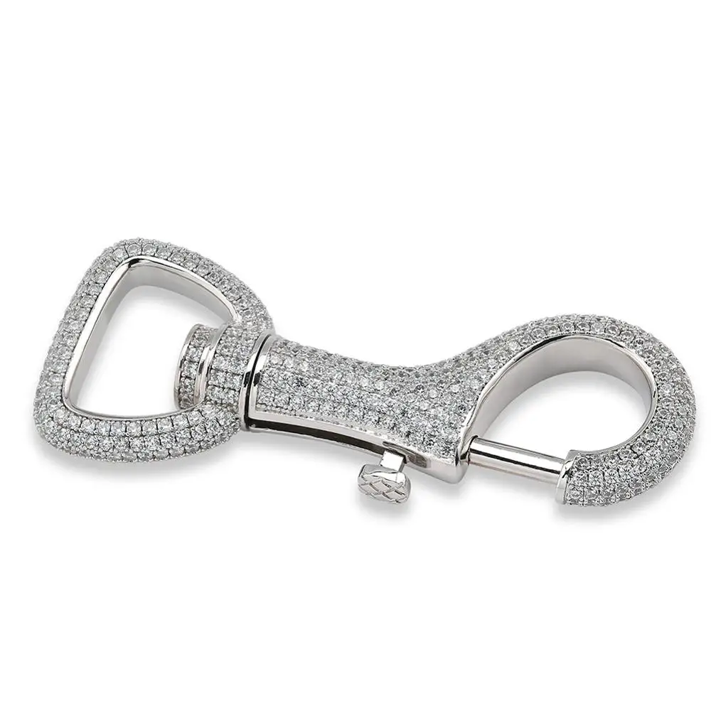 Gucy Iced Out карабинный ключ цепь золото серебро цвет хип хоп украшения CZ Ювелирные изделия твердые для мужчин цепочка для ключей в подарок