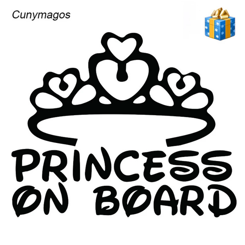 Принцесса на борту детская модная виниловая наклейка для автомобиля стиля мультфильма для автокатализатора мотоцикла автомобильная декорация деколь 17см*14см.