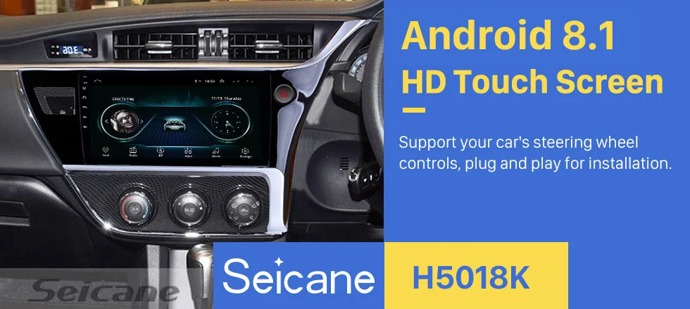 Seicane 10," Android 8,1 2Din автомобильный Радио мультимедийный плеер для Toyota Corolla RHD Wi-Fi головное устройство Поддержка камеры заднего вида