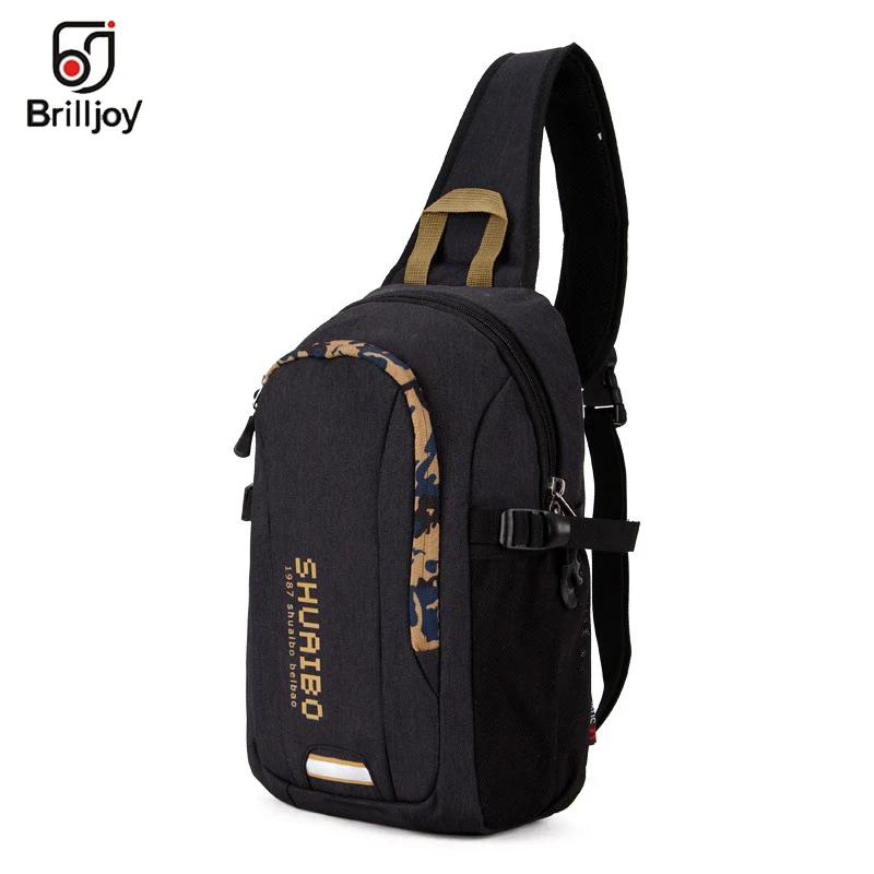 Brilljoy Men's Fashion Crossbody Bags for Men Messenger Chest Bag Casual Bag Waterproof Nylon Single Shoulder Strap Pack 2019New