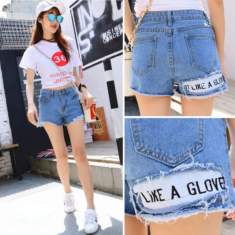 

2018 new summer patch high waist student hot shorts for women new mini booty sexy fashion shorts women