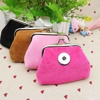 mini 019 velvet leather 18mm snap button kids women bag charms multifunction keyring key rings purse key chains jewelry