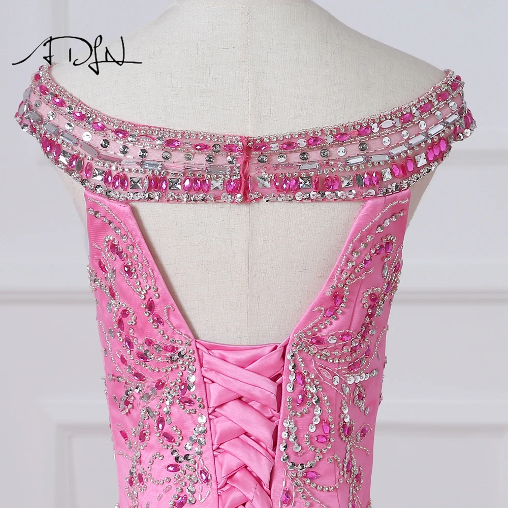 Роскошные розовые платья ADLN Quinceanera с бальным платьем Стразы бальное платье для