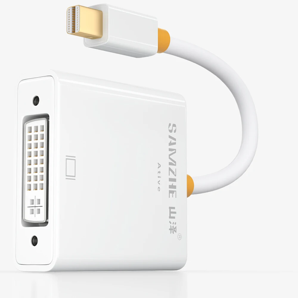 SAMZHE Mini DP thunderbolt интерфейс к порту DVI Белый Мини кабель для Macbook air и TV|dp cable|cable for