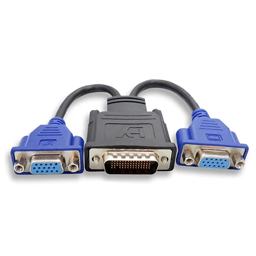 DMS-59 Pin to 2 Dual VGA 15 Female Ports Splitter Adapter Cable Connectors | PC Hardware Cables &amp Adapters