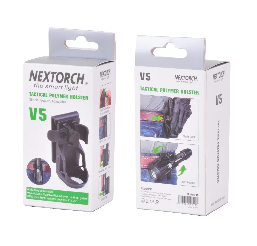 NEXTORCH 360 градусов Тактический фонарик кобура Угол Вращающийся Тактический Duable фонарик держатель V5 для "-1,25" фонарик