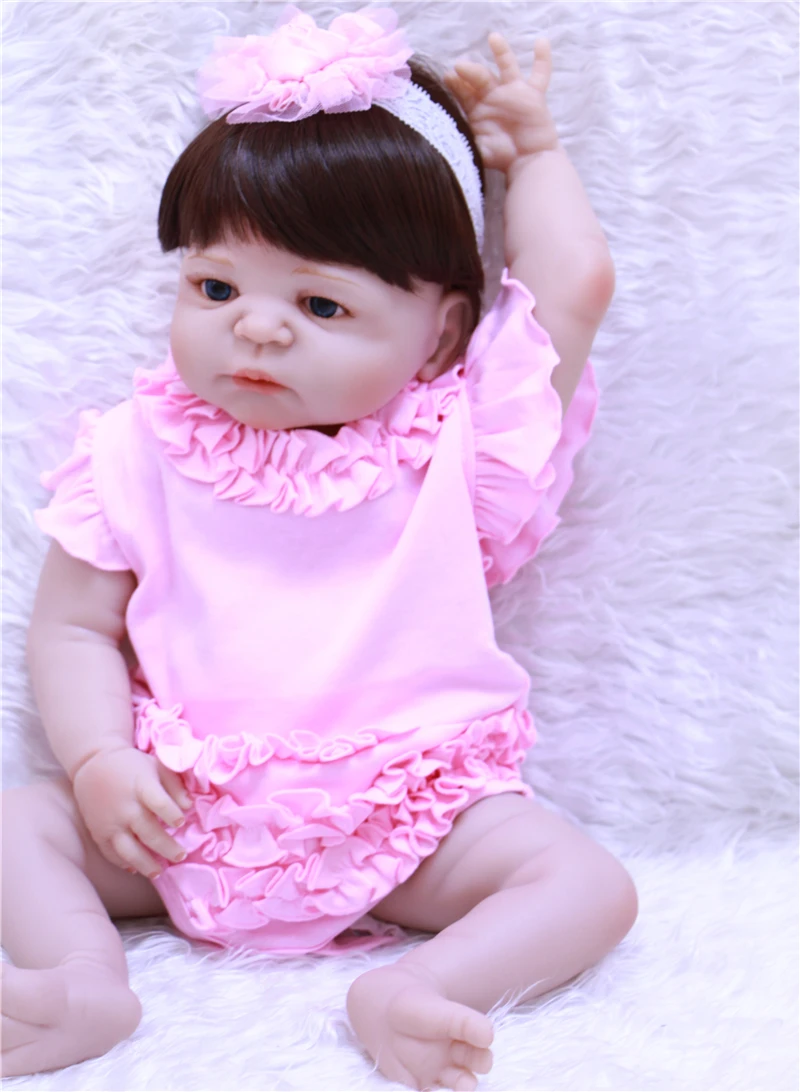 22&quot reborn Baby Doll Princess Girl Dolls full body Soft Silicone Babies Girls Lifelike real fashion bebe dolls for sale toy | Игрушки и