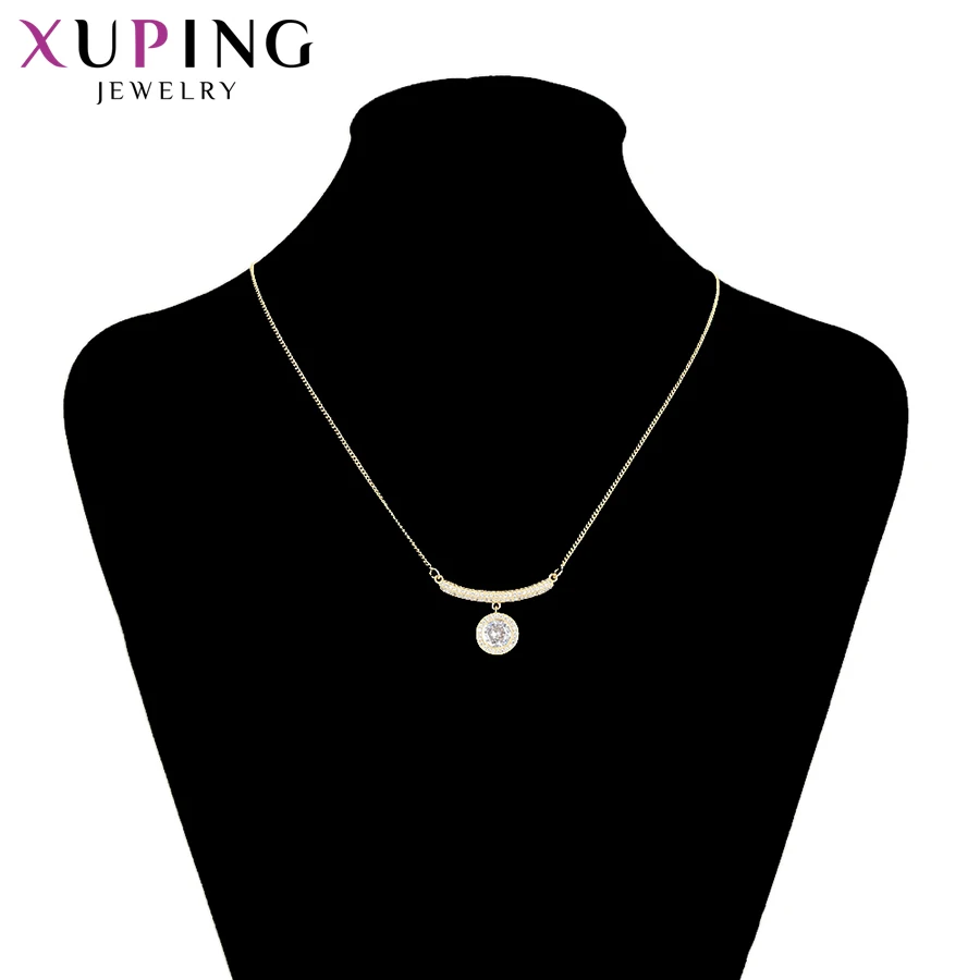 Xuping Sweet for Girls Round Design Necklace Synthetic Cubic Zirconia Trendy Jewelry Black Friday Gifts 45288 | Украшения и