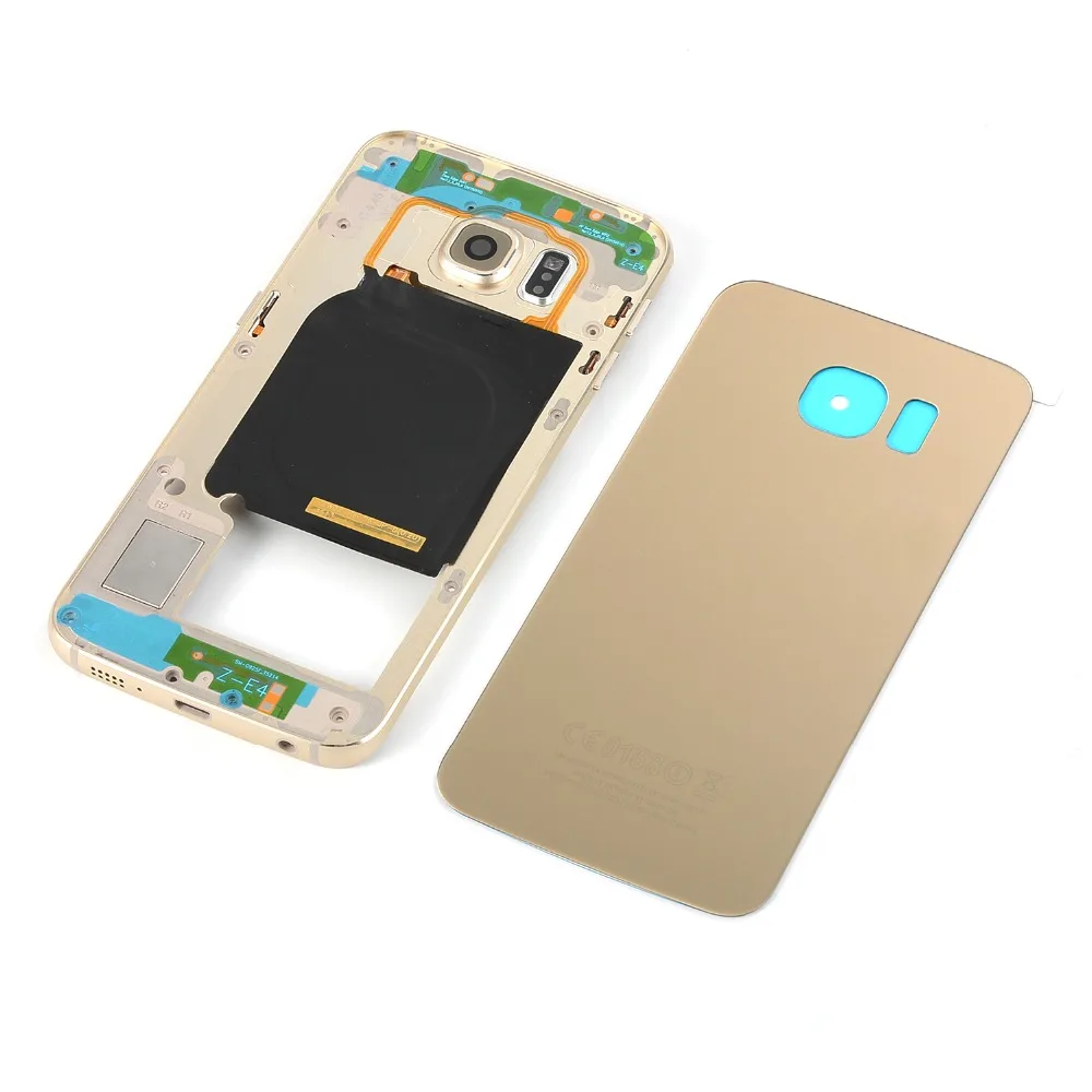 Для Samsung Galaxy S6 Edge SM-G925 G9250F G925T G925A G925P Корпус аккумулятор задняя крышка Стекло +