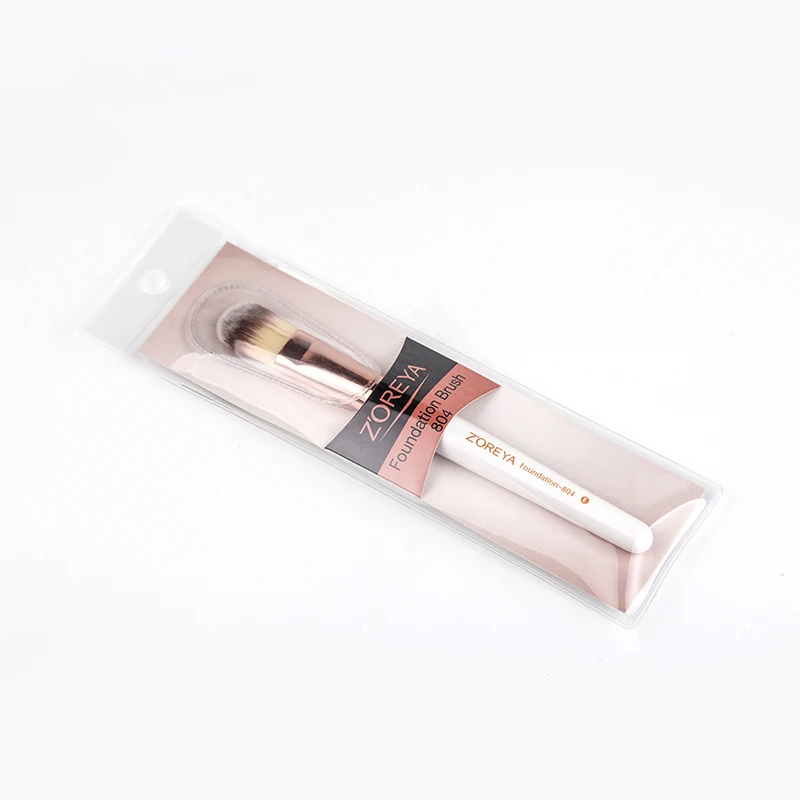 Zoreya Brand New arrive High quality white wooden handle Make up brush Foundation for women cosmetic make tool | Красота и здоровье