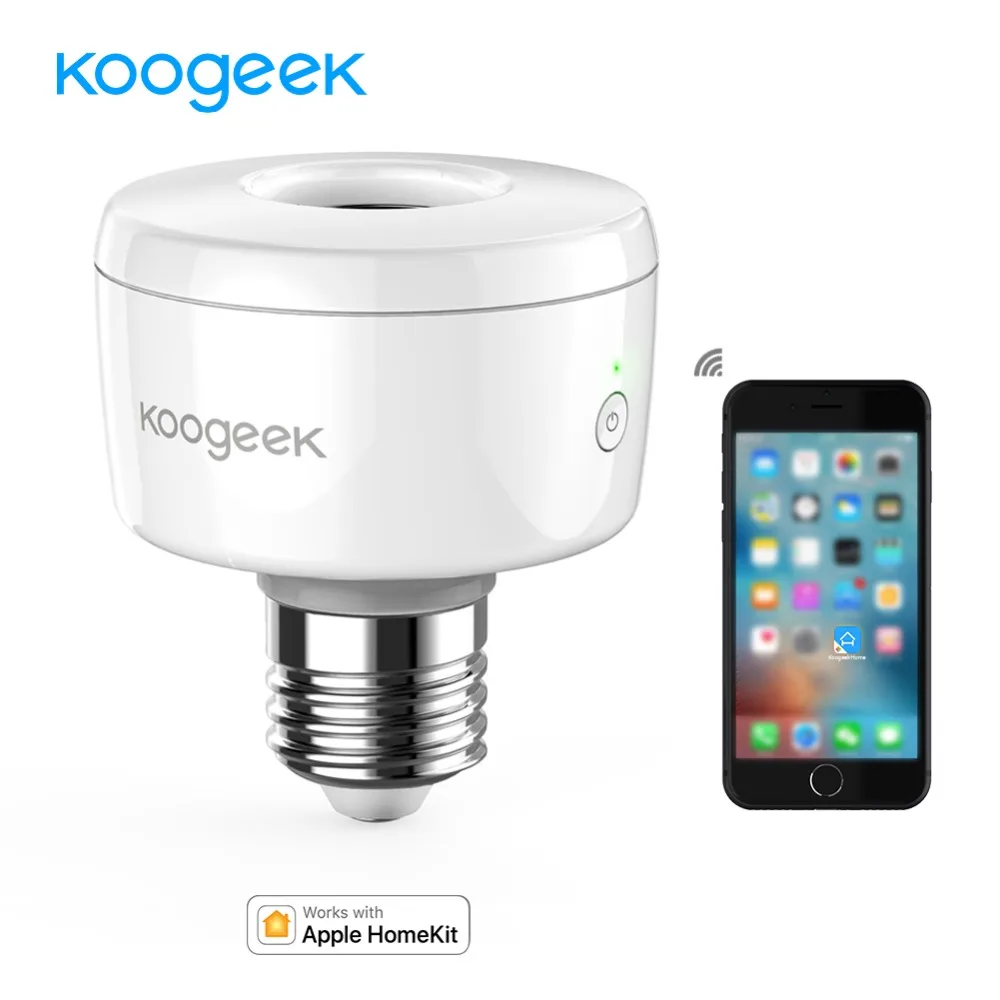 Умная розетка Koogeek с Wi Fi E26 E27 адаптер для светильник пы работает Apple HomeKit поддержка
