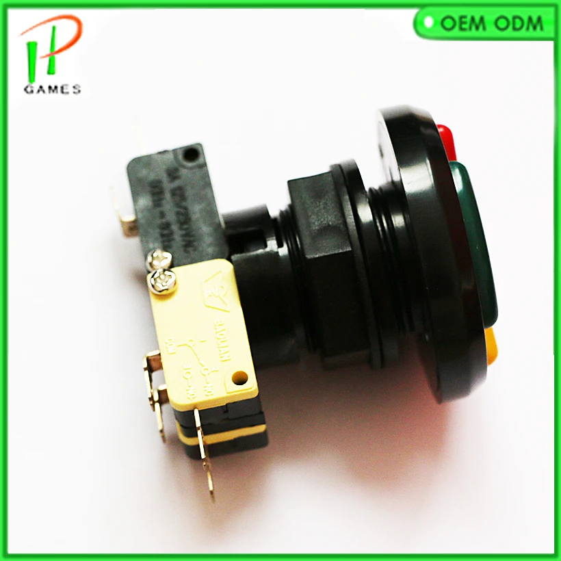 Трехцветная аркадная Кнопка 3 в 1 2 шт. кнопки встроенный микропереключатель