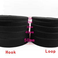 1625304050100mm1mpair black magic tape hook and loop no glue self adhesive fastener tape strip sewing accessory