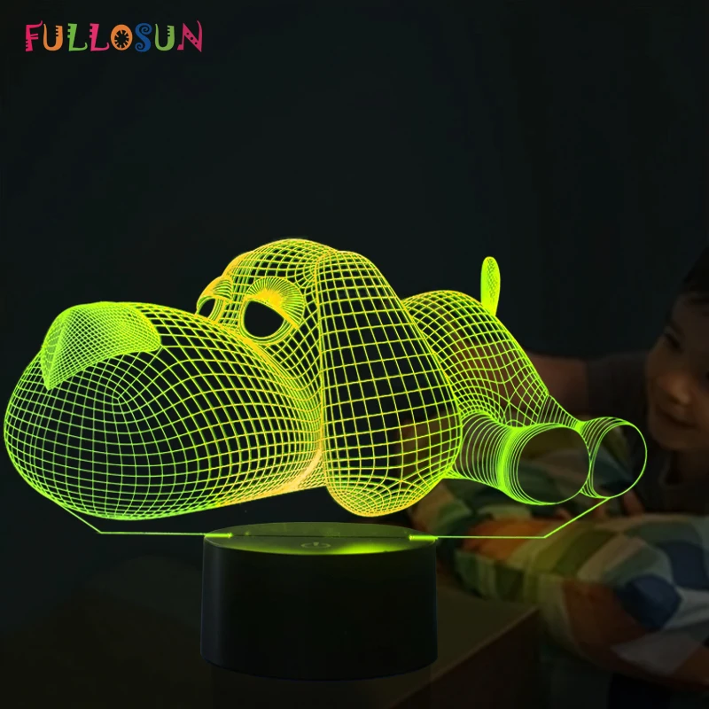 Лампа для собаки 3D Ночник детская игрушка LED сенсорная настольная лампа 7 видов