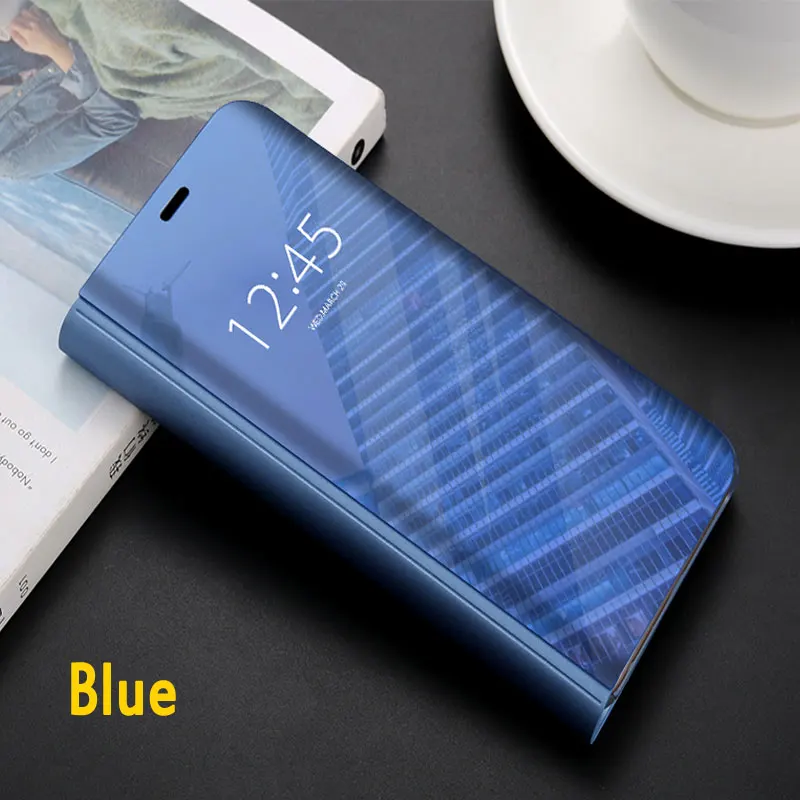 Зеркало Smart Case для huawei P30 pro Honor 8X Чехол Флип роскошные кожаные Бизнес чехол Y9 2018