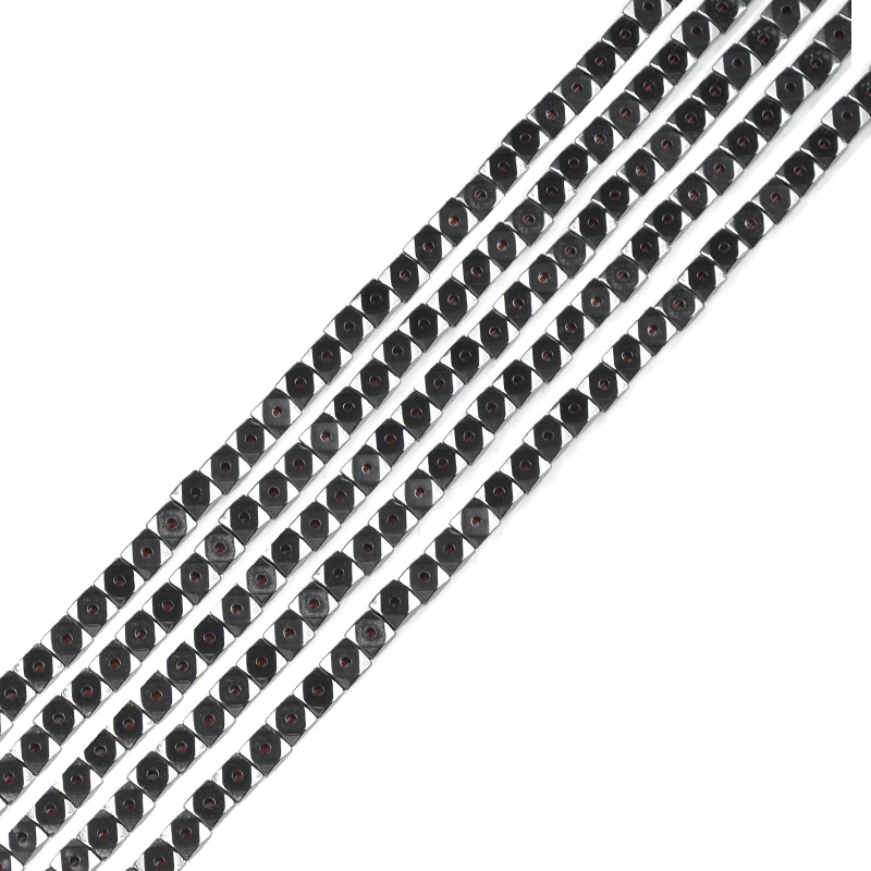 Nature stone Black Hematite Beads 4mm 96Pcs Cube Faceted shape Loose For DIY Jewelry Necklace Bracelet Making Accessories | Украшения и