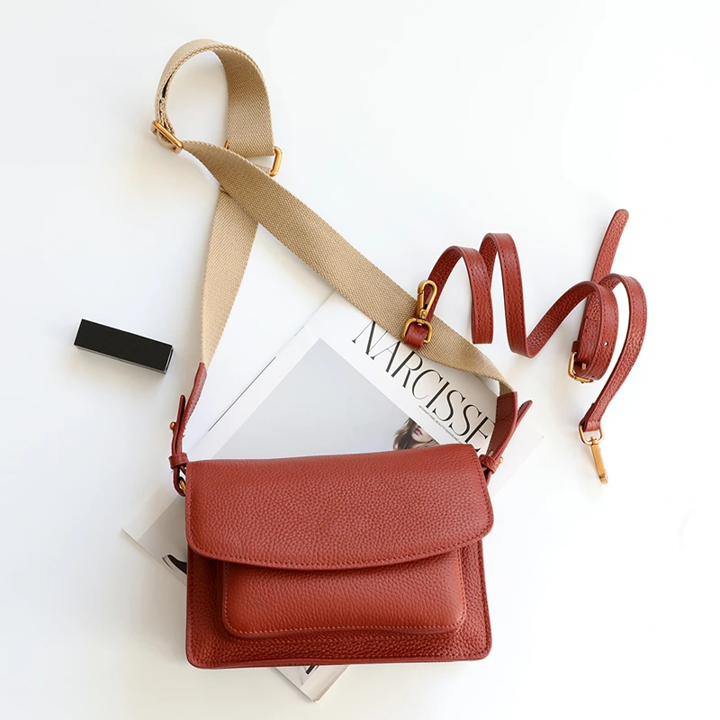 Простая Сумка через плечо из натуральной кожи с тиснением для женщин