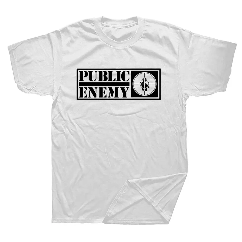 Public Enemy футболка Для мужчин Летний стиль короткий рукав Роман музыка Для мужчин футболки Us рэп хлопок Для мужчин футболки - Цвет: white