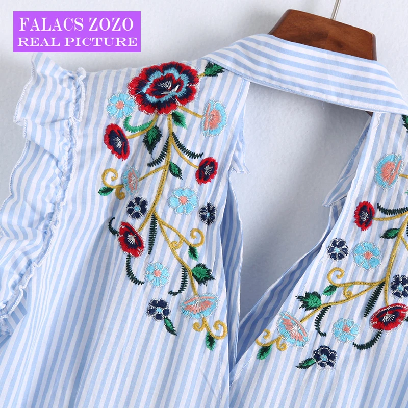 Falacs zozo на лето и весну boheimian сладкий Prairie Chic Мода Fit And Flare Вышивка в полоску без