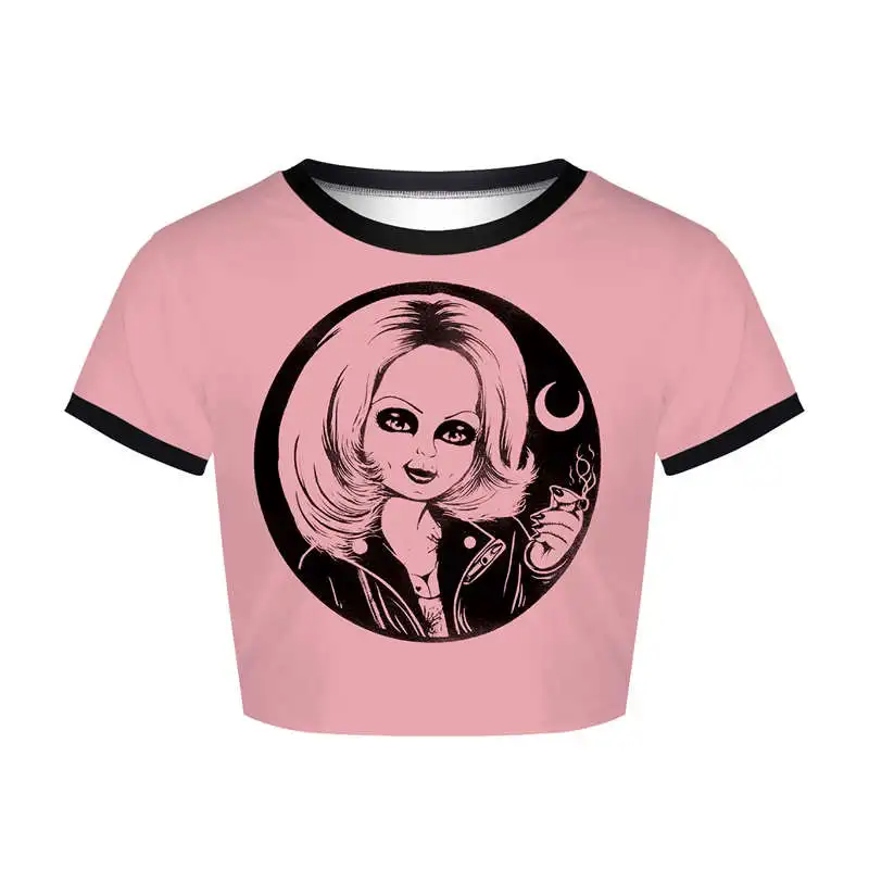 B105719 Summer Rock Punk T Shirt Women Streetwear Skull Unicorn Printed Short Sleeve Loose Black Harajuku Brand Tee Shirt Femme Top - Цвет: B105719