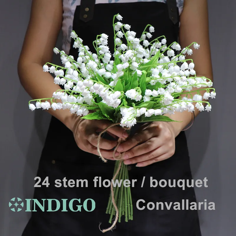 Белый букет Convallaria пластиковый цветочный невесты свадебный Пластиковый