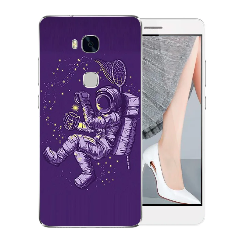 Чехлы для телефонов Huawei Honor 5X мягкая задняя крышка из ТПУ с рисунком космическая