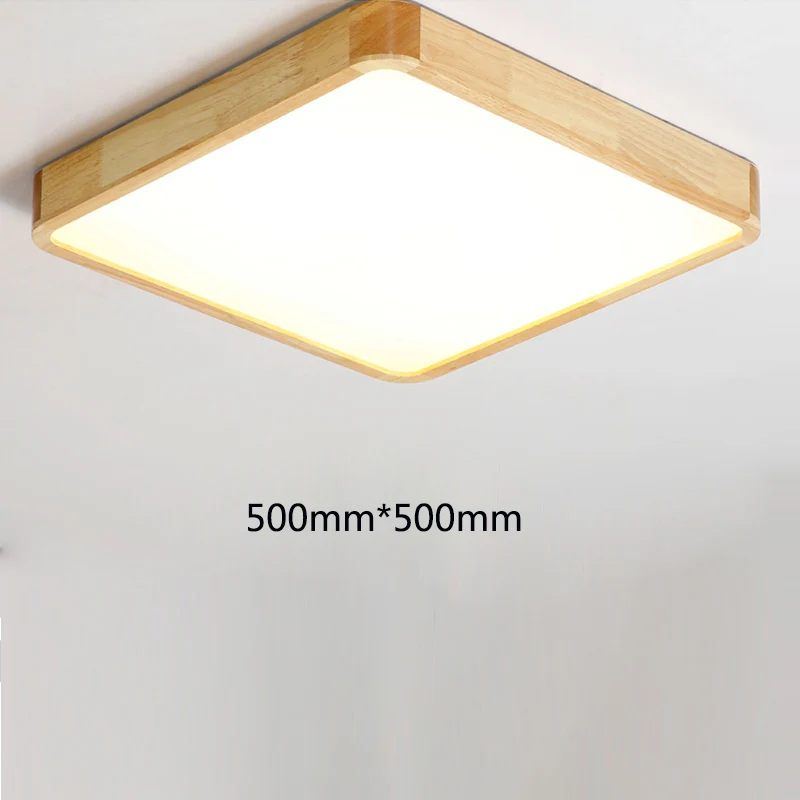 Square 500mm Светодиодный потолочный светильник массивная деревянная лампа комната спальня свет для коридора балкона светодиодный потолочный светильник Потолочные светильники для кухни поверхностное крепление - Цвет корпуса: Square 500mm