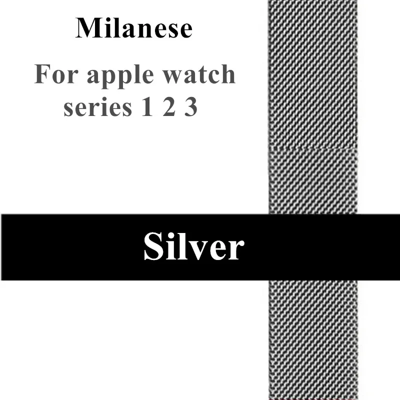 Миланский Браслет, Браслет Нержавеющая сталь группа xFor Apple Watch серии 1/2/3, 42 мм, 38 мм, версия браслет ремешок для наручных часов iwatch серии 4 40 мм 44 мм - Цвет ремешка: Silver 0