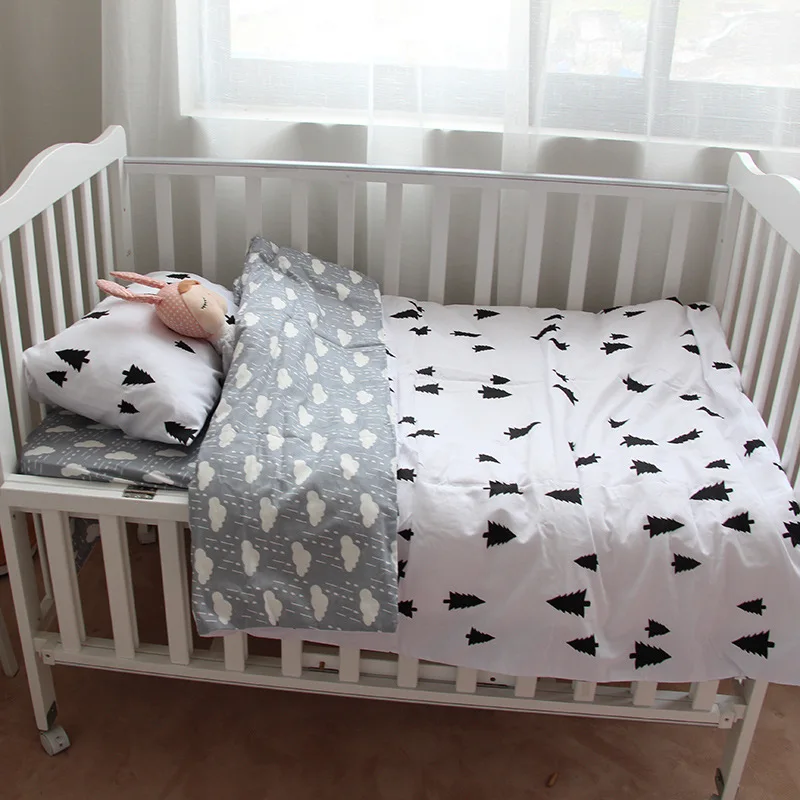 

Spring Bedding Sets For Baby Newborn Infant 3pcs Bed Covers+Sheets+Pillowcase 15 Color Toddler Cotton Bedding Set Crib 2020 New