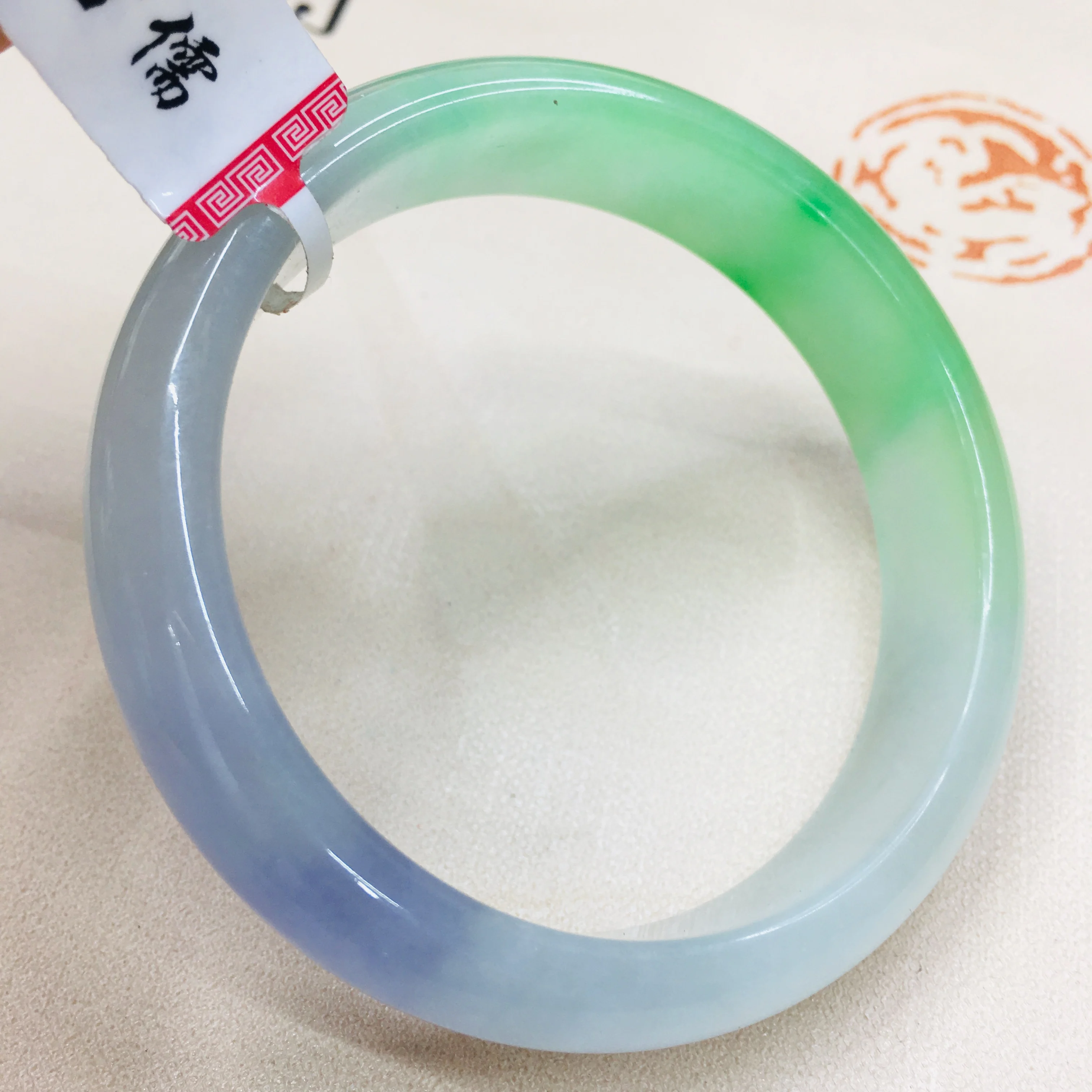 

Zheru ювелирные изделия чистый натуральный жадеитовый браслет, естественно, элегантный светло-фиолетовый ледяной солнечный зеленый 54-62 мм Же...