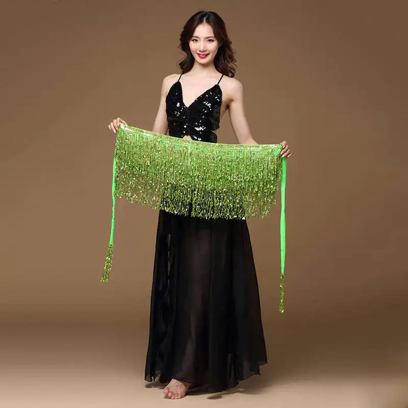 grass green 3pcs 15 цветов женский костюм для танца живота топы с бабочками для тонких девочек танец живота блестки одежда с бюстгальтером пояс юбка - Цвет: grass green 3pcs