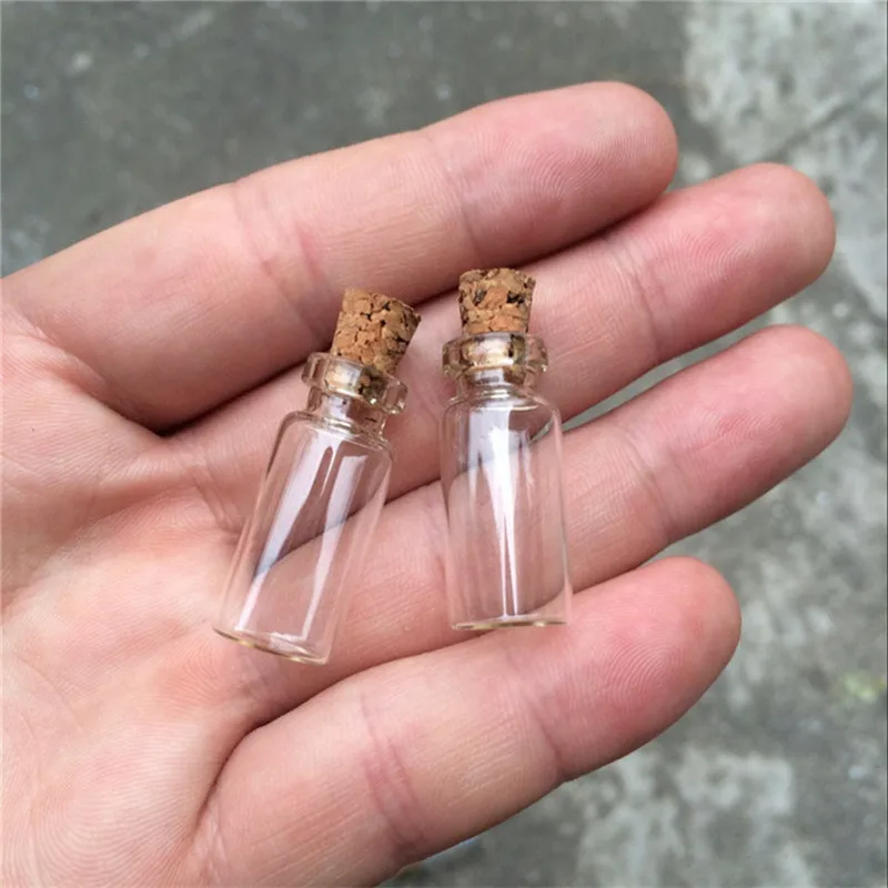 

12*28*6mm 1.4ml Small Transparent Glass Bottles With Cork Mini Empty Glass Vials Jars 200pcs/lot