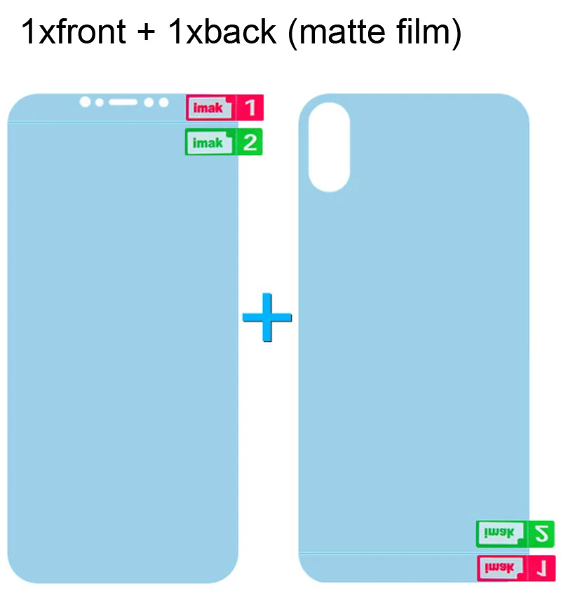 1xfront 1xback Imak Гидрогелевая пленка 3 III для iPhone XS Max XR задняя Передняя Задняя Защитная Прозрачная Олеофобная пленка - Цвет: 1xfront 1xback