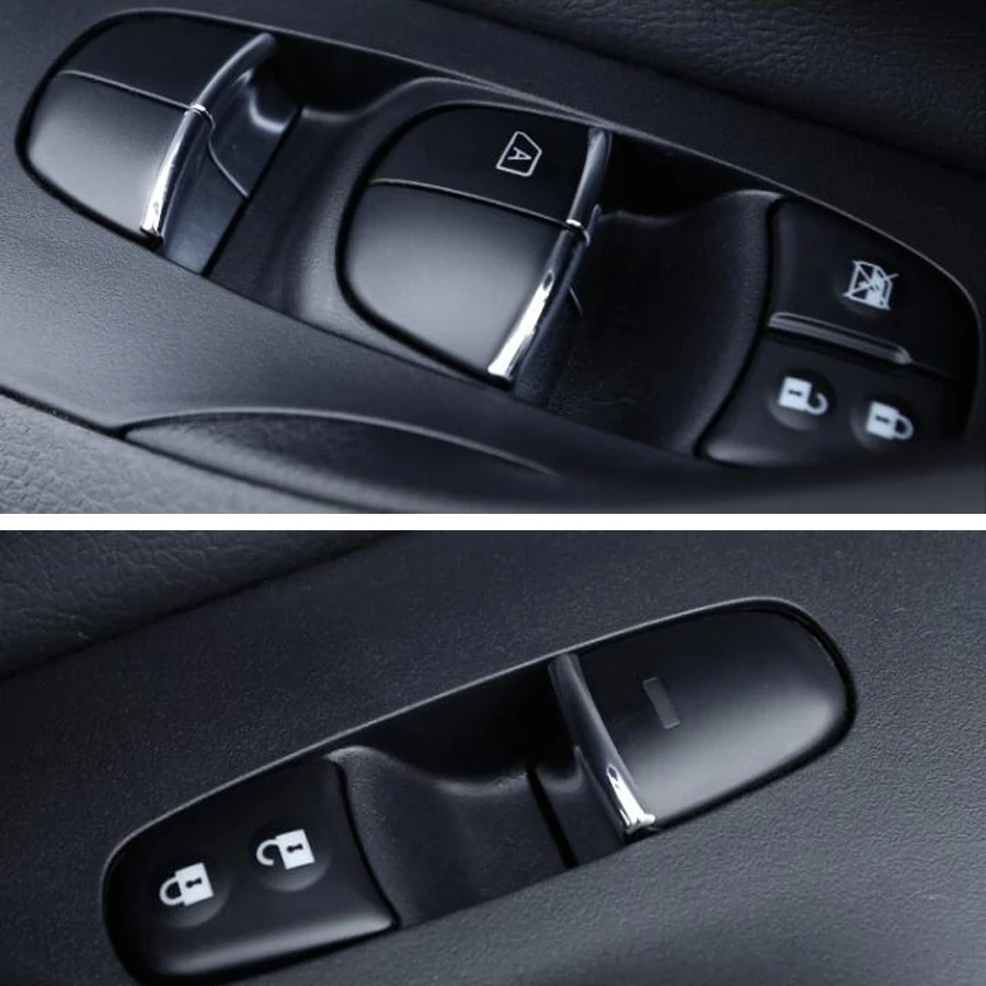 

7Pcs/set Car Interior Door Window Lift Switch Buttons Stickers Trim Styling Accessories For Nissan X-Trail 2014-2017
