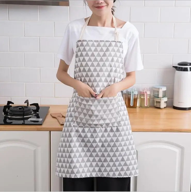 Apron20 Кухонные льняные фартуки унисекс, регулируемый Фартук с карманами, кухонный инструмент для повара для мужчин и женщин - Цвет: Apron20