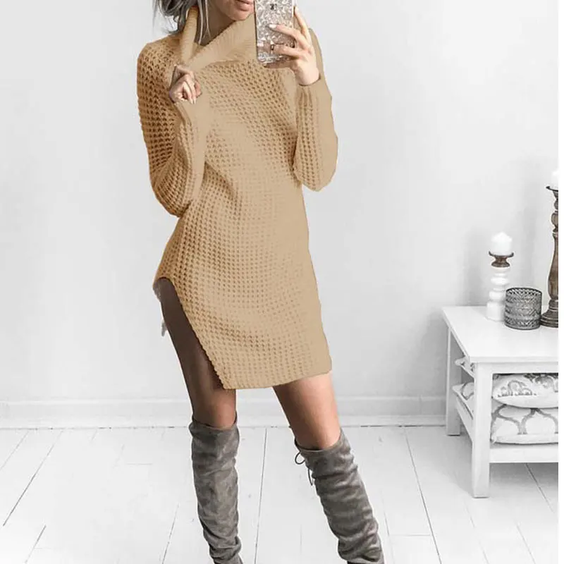 2019 осенний свитер женский Водолазка Теплый Облегающий мягкий длинный рукав