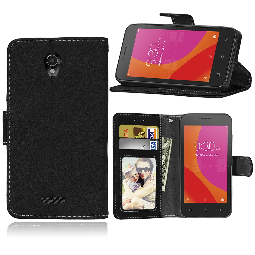 Black Для lenovo A Plus A1010a20, 4,5 дюймов, чехол, Ретро стиль, подставка, держатель, кошелек из искусственной кожи, чехол для lenovo A1010/A Plus/A20, чехол для телефона s& Bags - Цвет: Black