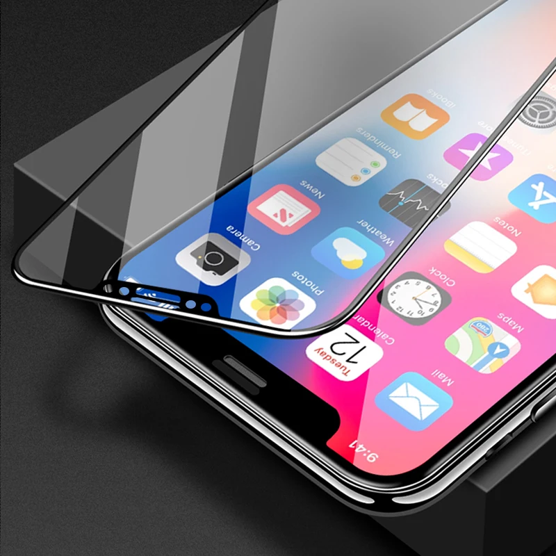 Закаленное стекло HUKU 6D с полным покрытием для iPhone 11 Pro X XR XS Max 6s 7 8 Plus Защита экрана