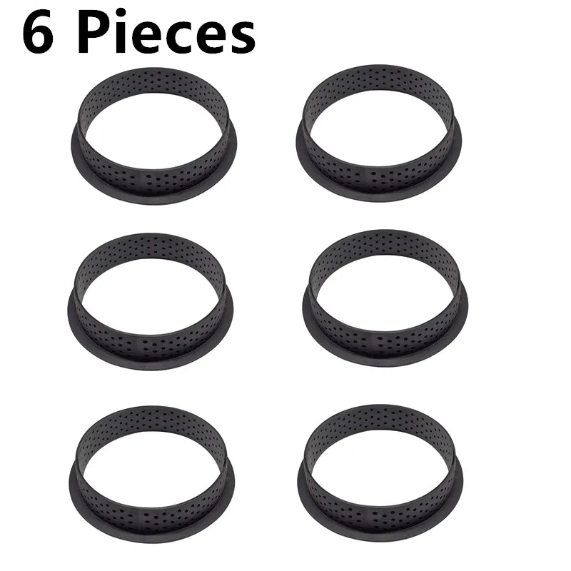 6PCS Round Tart Ring SHENHONG, Новое поступление, Тарт, десертная сковорода, силиконовая форма для выпечки муссов, тартлет, форма для выпечки, инструмент для украшения выпечки - Цвет: 6PCS Round Tart Ring