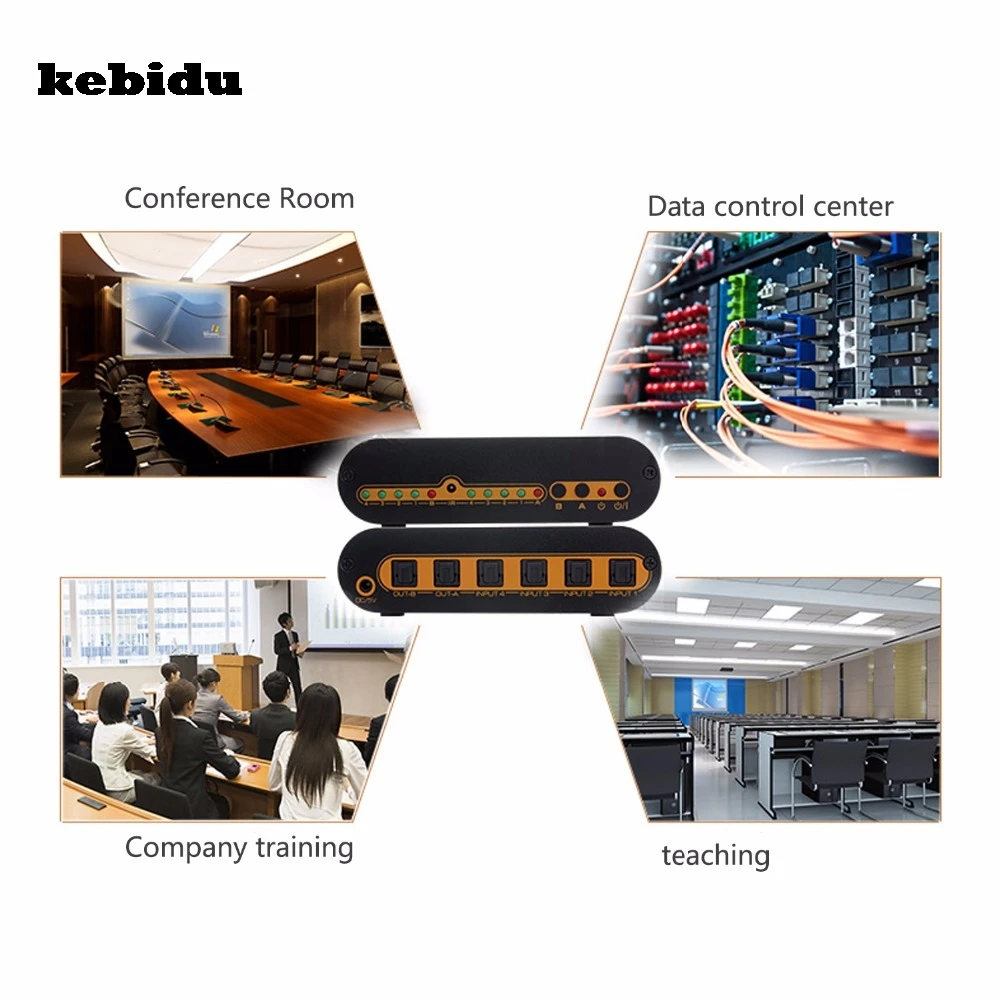 Kebidu SPDIF TOSLINK Цифровой оптический аудио истинная матрица 4x2 Переключатель сплиттер