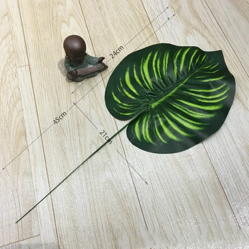 Watermelon leaf 24cm 1 шт. искусственные листья тропические Пальмовые Листья Имитация листьев для свадьбы Гавайские Луау тематические вечерние украшения для дома и сада - Цвет: Watermelon leaf 24cm