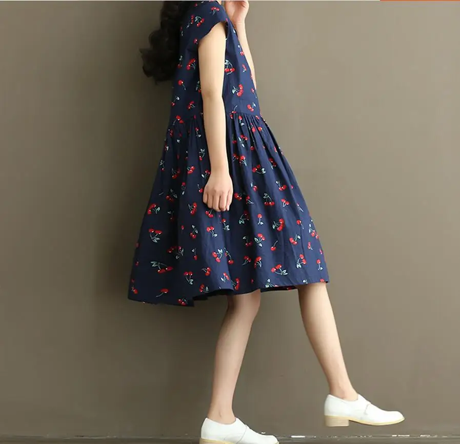 Новинка 2017 года летнее женское платье из чистого хлопка в русском стиле