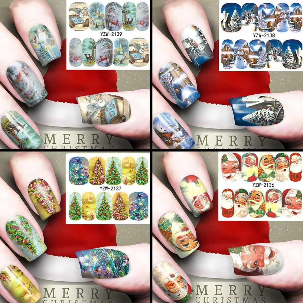 1 лист сделай сам наклейки для ногтей переводные воды снежинка Полное