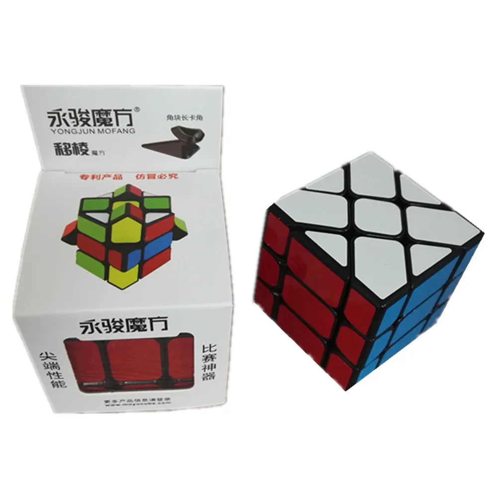 Kingcube New Yongjun ( YJ ) Yileng черный магический куб с полуяркой наклейкой Fisher 3x3 Black 3x3x3