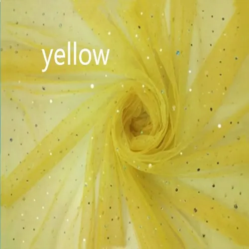 yellow 1,6*1 ярдов, мягкий тюль, лазерная блестка, ткань, сделай сам, детская юбка-пачка для душа, сшитое платье принцессы для свадебной вечеринки, Декор, африканская ткань - Цвет: yellow