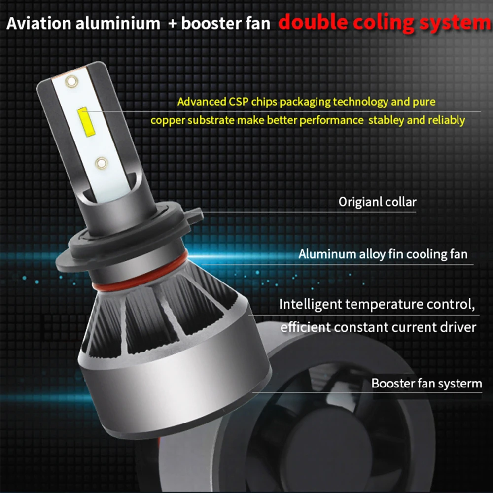 WLJH 2x Высокая мощность 60 Вт 6000LM H7 Led H11 H4 светодиодный светильник Hi Низкий Луч