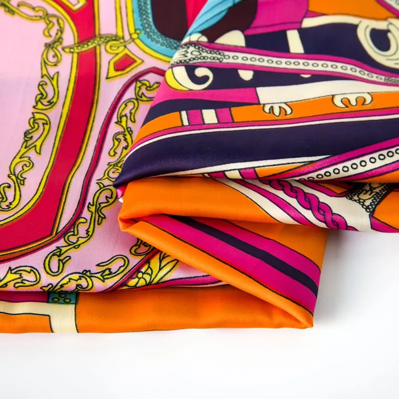 Женский шёлковый шейный платок с принтом 60 см|designer silk scarf|silk designer scarfsilk scarf |